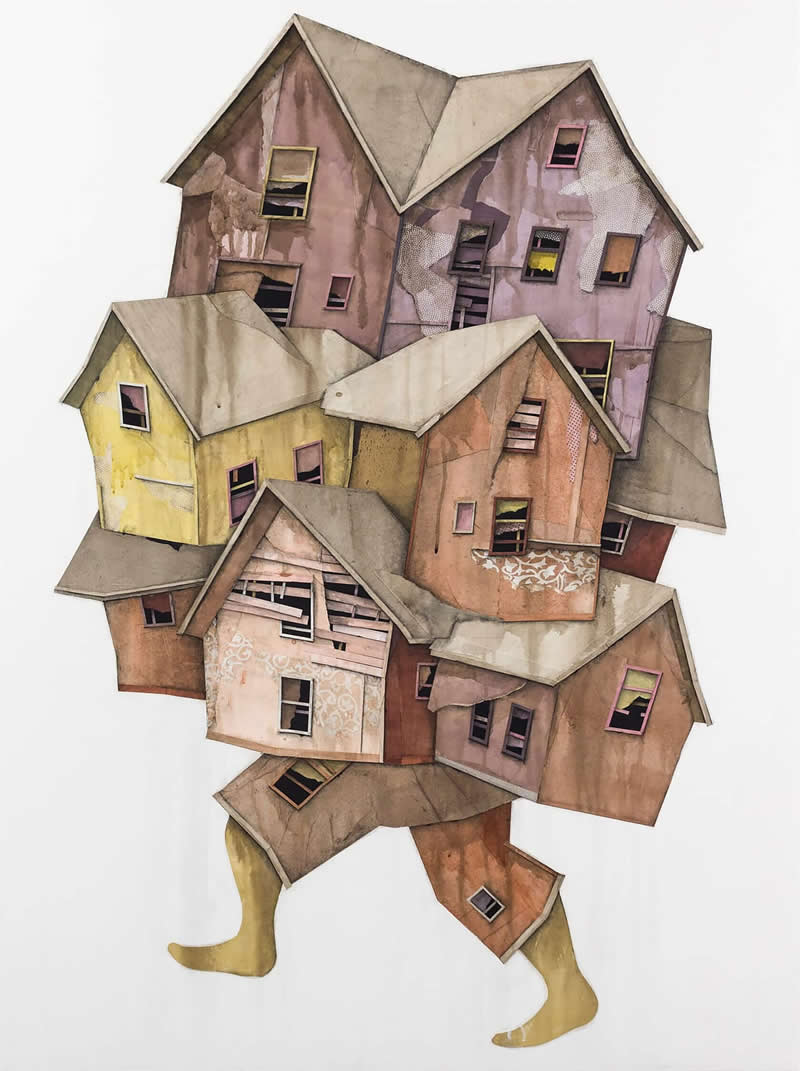 A Surreal Journey of Houses in Motion by American Artist Seth Clark