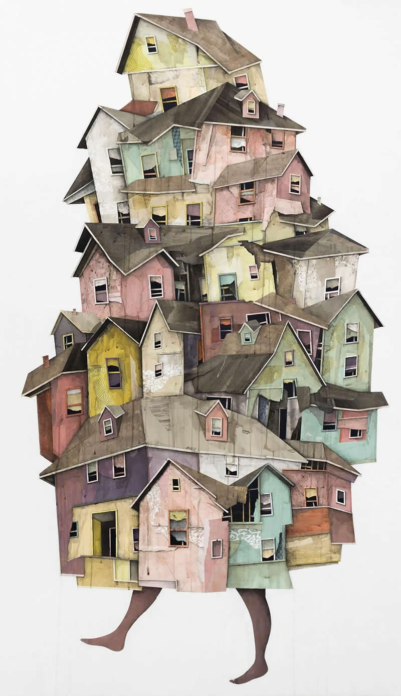 A Surreal Journey of Houses in Motion by American Artist Seth Clark