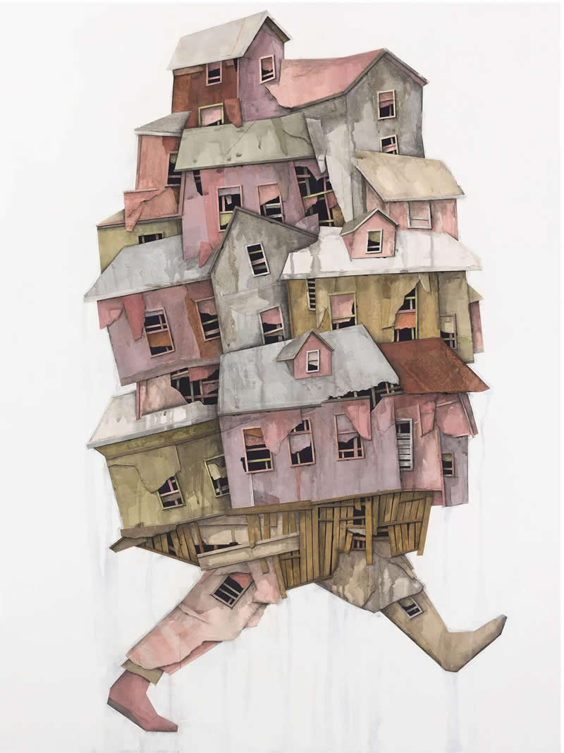 A Surreal Journey of Houses in Motion by American Artist Seth Clark
