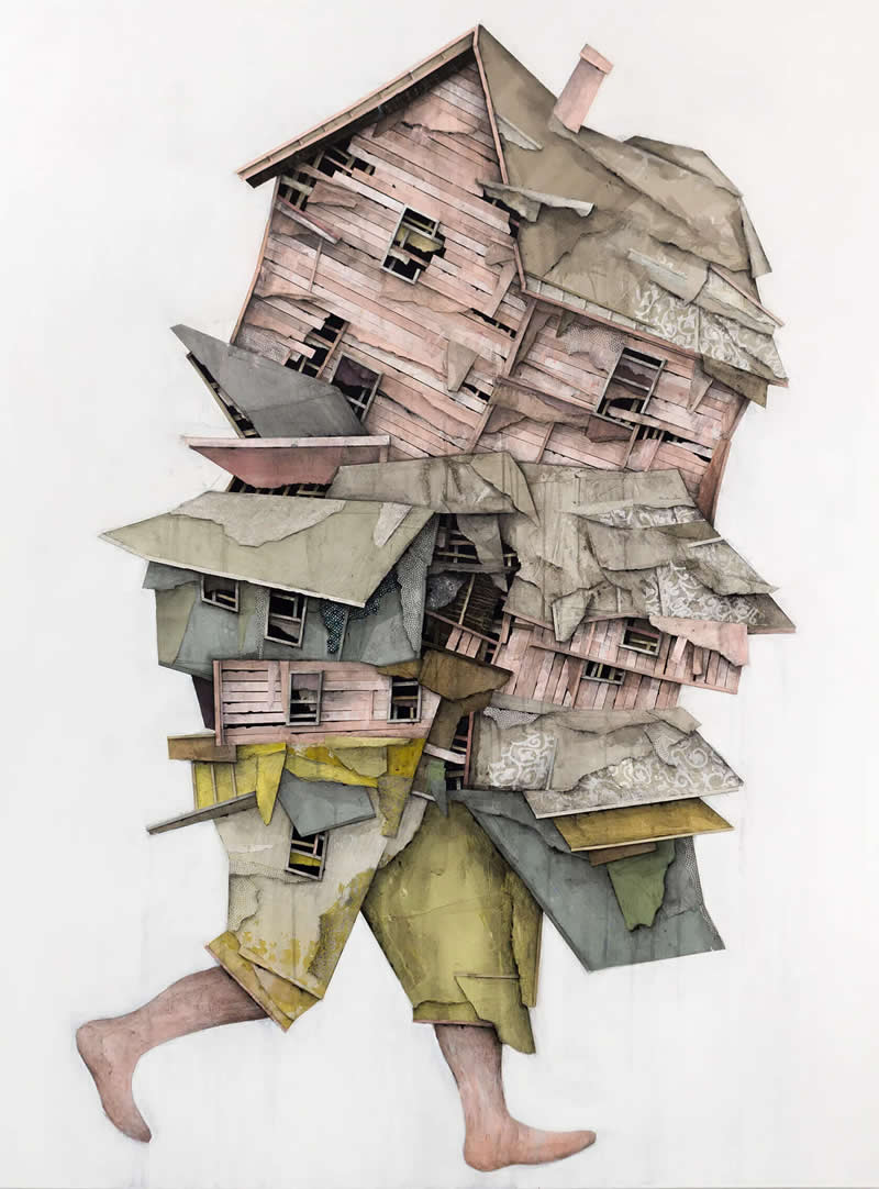 A Surreal Journey of Houses in Motion by American Artist Seth Clark