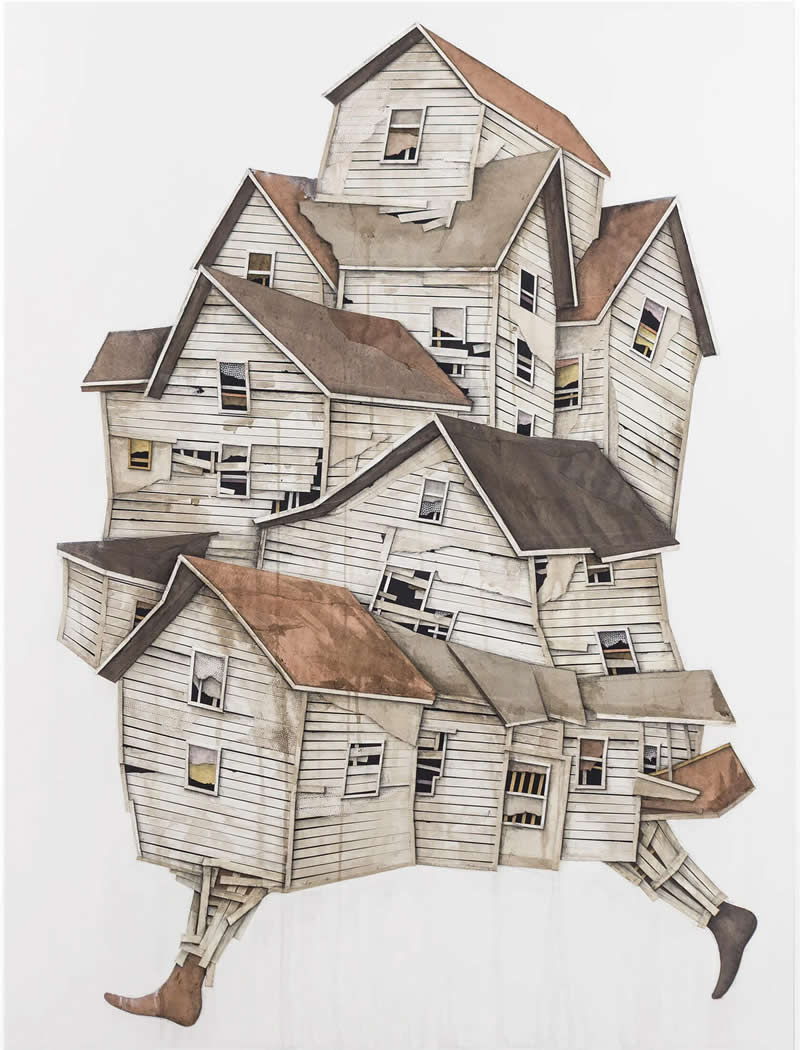 A Surreal Journey of Houses in Motion by American Artist Seth Clark