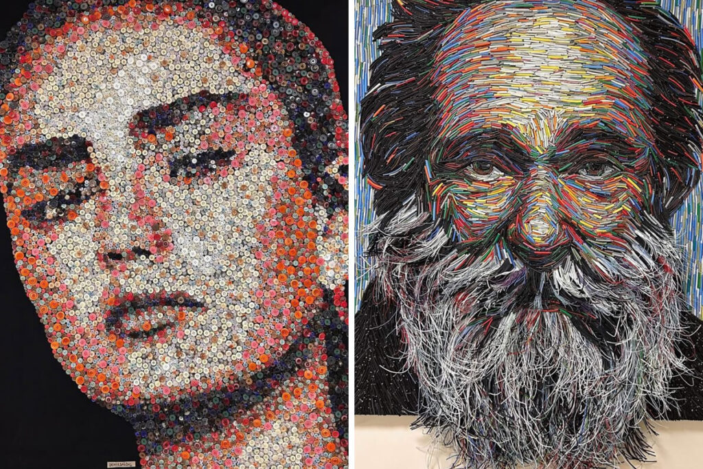Incredible Collage Portraits Using Waste Materials By Deniz Sagdic