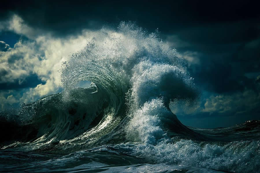 Majestic Power of Ocean Waves by Ray Collins