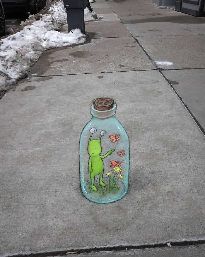 Magical Sidewalk Artworks by David Zinn That Bring Streets to Life